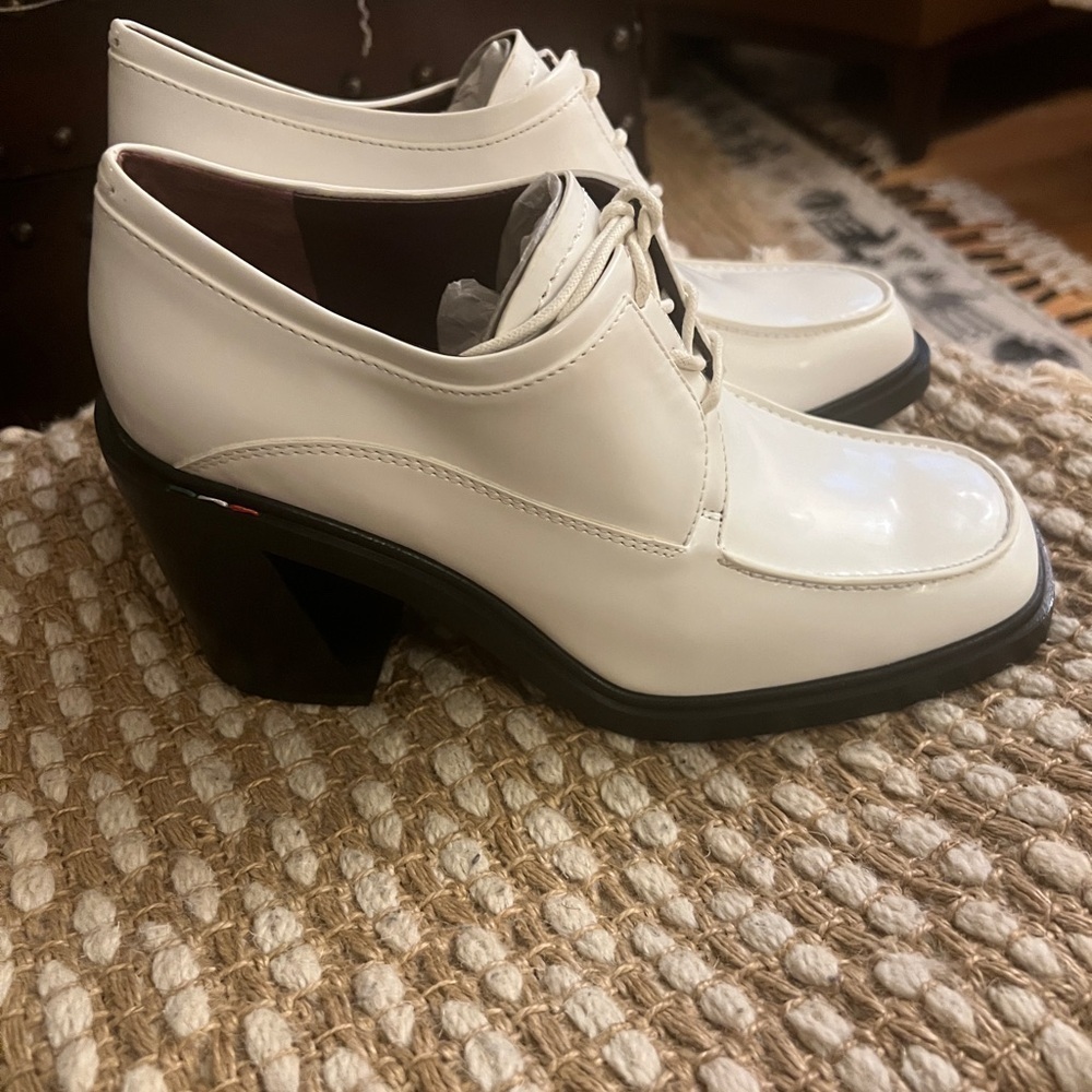 NEW Franco Sarto L-Preston White Heel Oxford Shoes 8M NIB - Picture 10 of 11